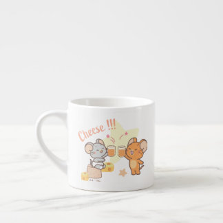 Xícara De Espresso Anime Tuffy e Jerry Cheers para Queijo