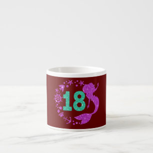 Xícara De Espresso Aniversário de 18 anos Menina Sereia Anos 18