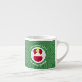 Xícara De Espresso Anjo da Bandeira Austríaca Natal Personalizado
