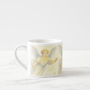 Xícara De Espresso Anjo em voo com um sorriso