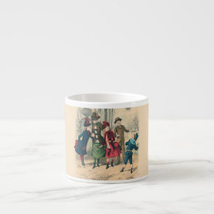 Xícara De Espresso Antigo Jogo de Bola de Crianças Vitorianas de 1880