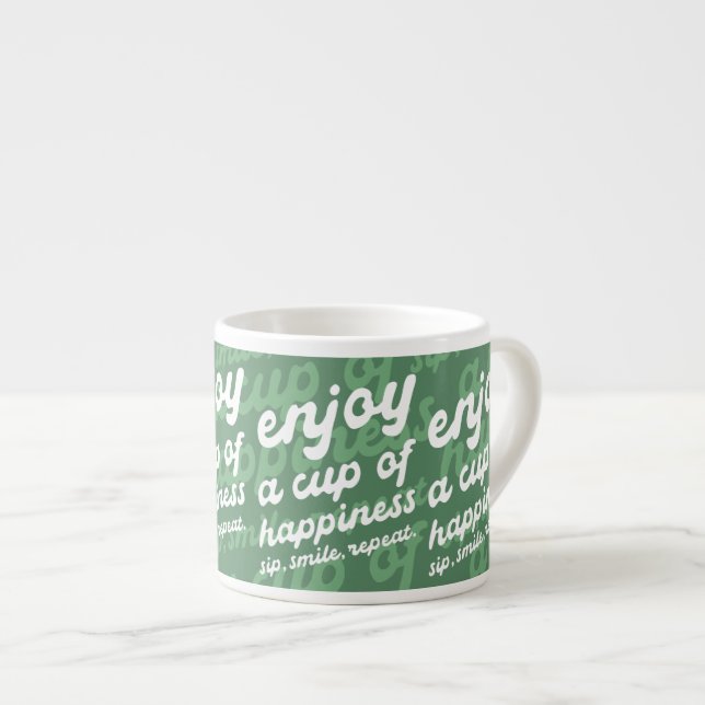 Xícara De Espresso Aproveite uma taça de felicidade | Mug Motivaciona (Frente Esquerda)