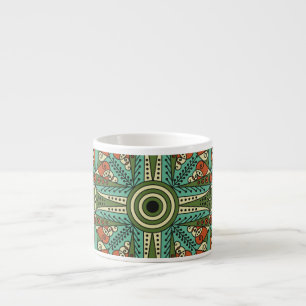 Xícara De Espresso Árabe étnico colorido: Ornamento venenoso