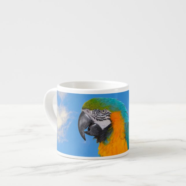 Xícara De Espresso Arara-macau azul e amarela (Frente Esquerda)