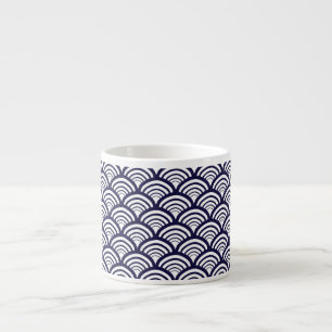 Xícara De Espresso Arco de vieira Art Deco Geométrico Azul-marinho