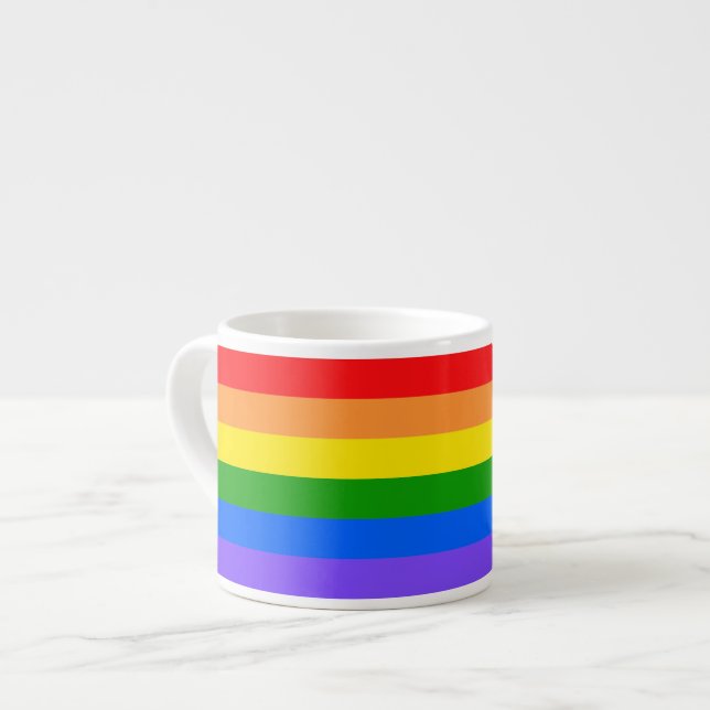 Xícara De Espresso Arco-íris Colorido (Frente Esquerda)