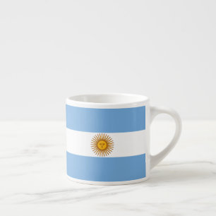 Xícara De Espresso Argentina Flag Blue Black Sun De Maio