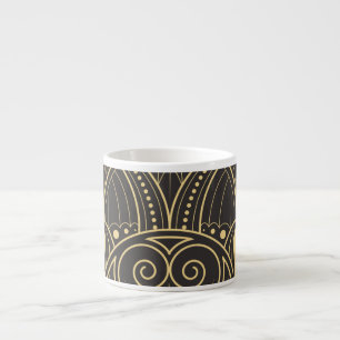 Xícara De Espresso Art Deco Azulejos Geométricos Luxo.