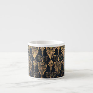Xícara De Espresso Art Deco Black Dourado: Retro.