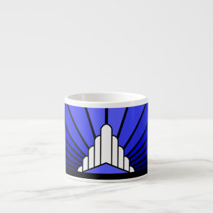 Xícara De Espresso Art deco sun em azul Specialty Mug