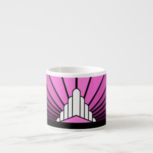 Xícara De Espresso Art deco sun em rosa Specialty Mug