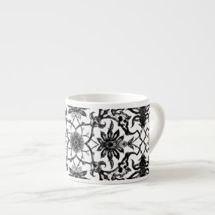 Xícara De Espresso Art Nouveau - Padrão Chinês - Preto e Branco