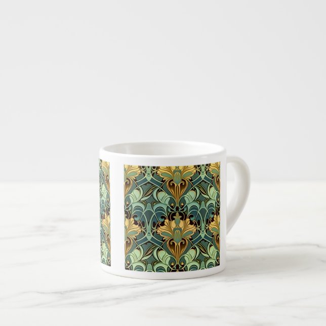 Xícara De Espresso Art Nouveau Wallpaper Espresso Mug (Frente Esquerda)