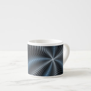 Xícara De Espresso Arte abstrata moderna fractal 3D cinza azul plásti