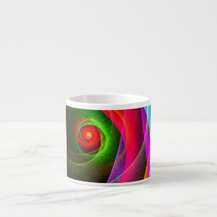 Xícara De Espresso Arte abstrato moderno padrão #22 em vermelho verde