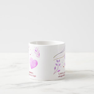Xícara De Espresso Arte de Amor Coração de Ouro Elegante