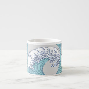 Xícara De Espresso Arte de onda de surf Ukiyo-e japonês vintage Costa