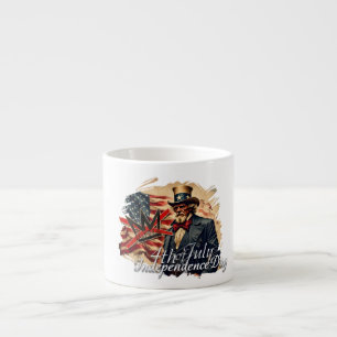 Xícara De Espresso Arte do Dia da Independência do Tio Sam Sem Reis