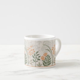Xícara De Espresso Arte do Jardim Botânico Folclórico Mediterrâneo