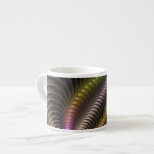 Xícara De Espresso Arte Fractal 3D Colorida abstrato brilhante