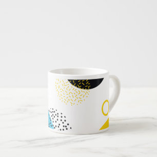 Xícara De Espresso Arte geométrica moderna, simples, divertida, esti