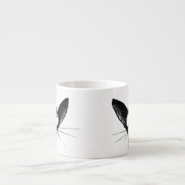 Xícara De Espresso Arte pequena bonito engraçada do gato preto