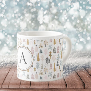 Xícara De Espresso Árvores de Natal do País Monograma 6oz