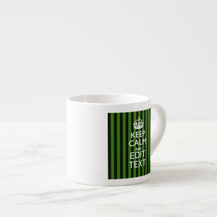 Xícara De Espresso As faixas verdes personalizadas mantêm o texto ca