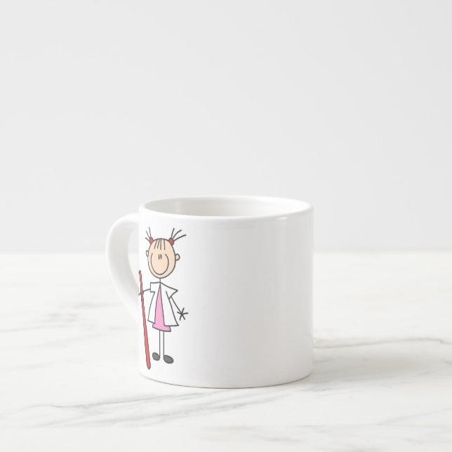 Xícara De Espresso Assistente Dentária Com Escova de Dentes (Frente Esquerda)