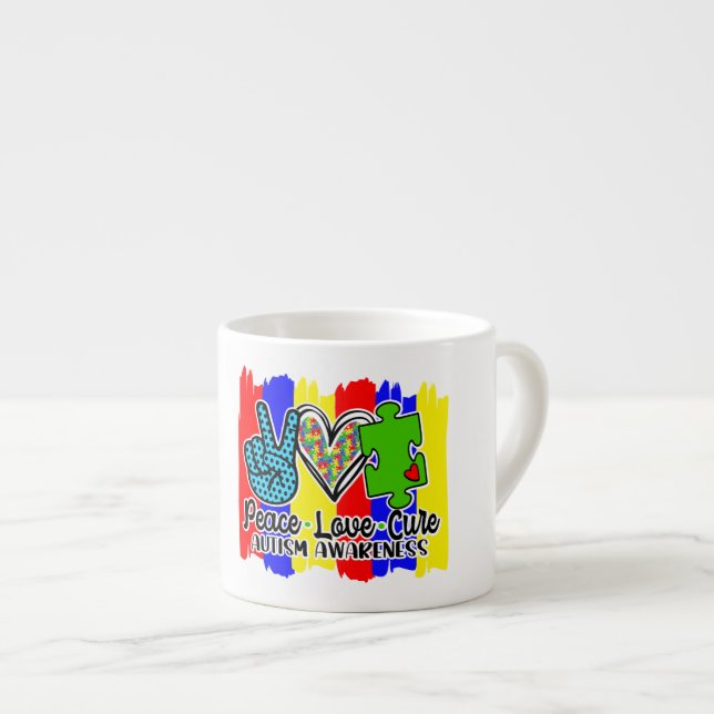 Xícara De Espresso Autismo Sensibilização - Espresso Mug (Frente Esquerda)