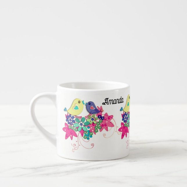 Xícara De Espresso Aves, copo de café expresso de vidro (Esquerda)