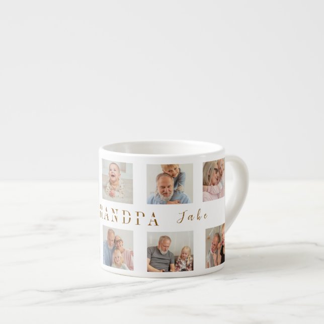 Xícara De Espresso Avô Personalizado Espresso Mug | Fotos personaliza (Frente Esquerda)
