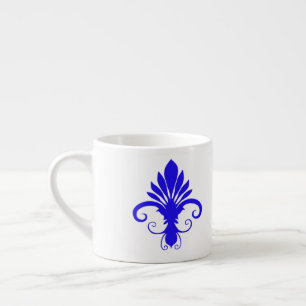 Xícara De Espresso Azul do lírio de Fleur