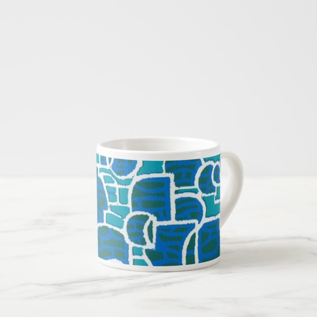 Xícara De Espresso Azul, Magenta Abstrato Espresso Mug (Frente Esquerda)