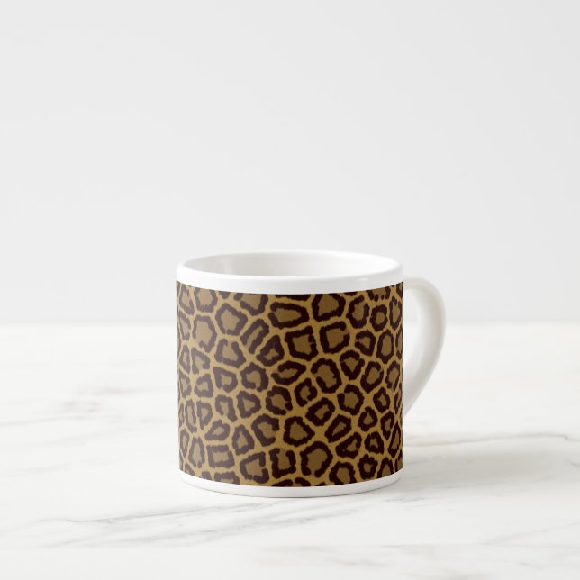 Xícara De Espresso Azulejo de fundo com peles de leopardo (Frente Esquerda)
