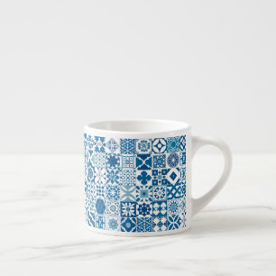 Xícara De Espresso Azulejo marroquino - azul e branco
