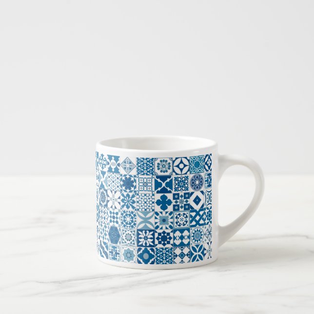Xícara De Espresso Azulejo marroquino - azul e branco (Direita)