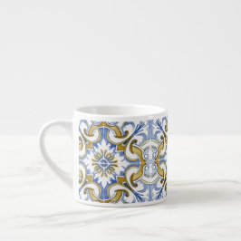 Xícara De Espresso Azulejos do Mediterrâneo, majolica, estilo Sicilia
