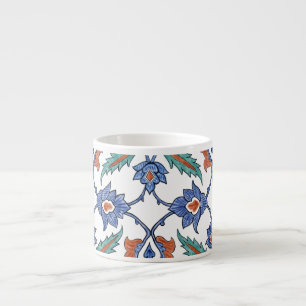 Xícara De Espresso Azulejos Turcos Medievais: Ornamento Floral.