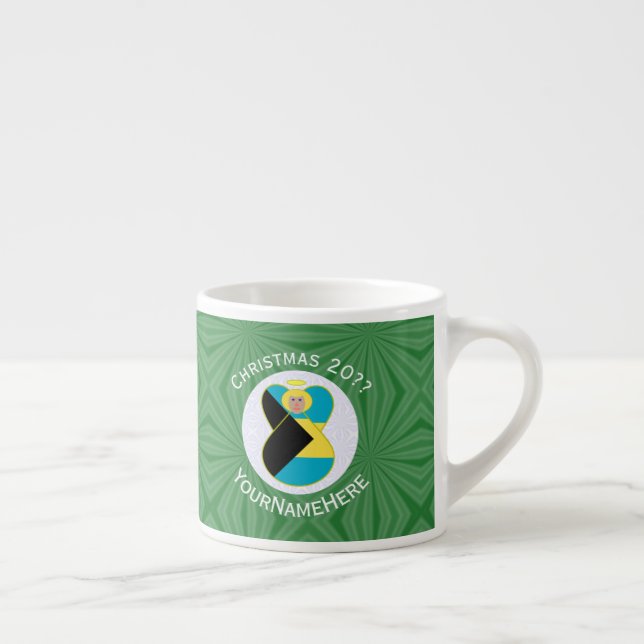 Xícara De Espresso Bahaman Flag Blonde Angel Christmas Personalizado (Direita)