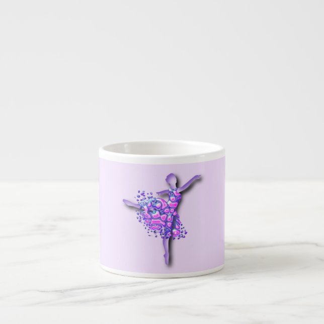 Xícara De Espresso Ballerina Purple Dance Espresso Mug Balé Dancer (Frente)