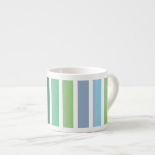 Xícara De Espresso Bandas verdes e azuis