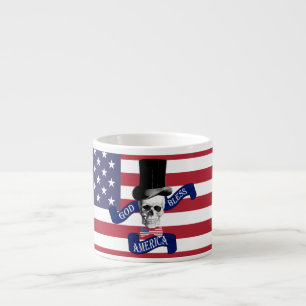 Xícara De Espresso Bandeira Americana Patriótica