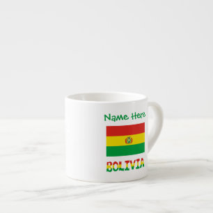 Xícara De Espresso Bandeira Boliviana Personalizada Verde da Bolívia 
