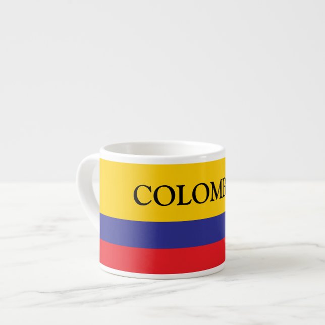 Xícara De Espresso Bandeira colombiana - café expresso personalizado (Frente Esquerda)