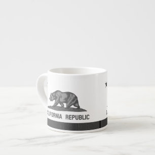 Xícara De Espresso Bandeira da República da Califórnia com Urso Pardo