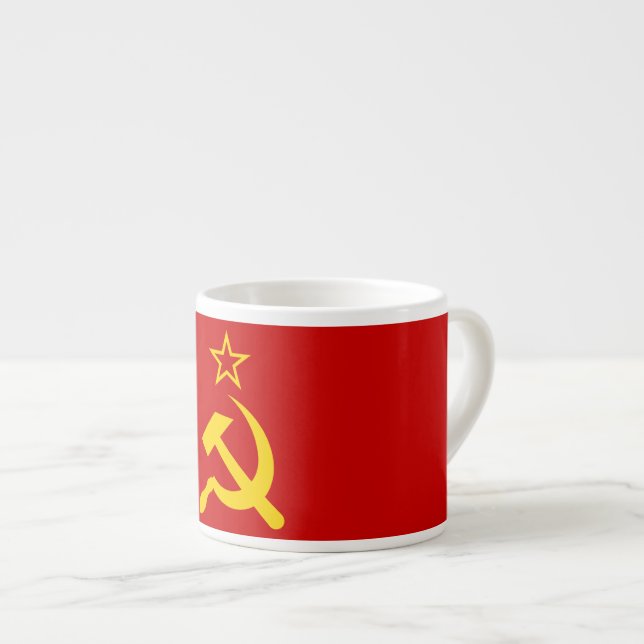 Xícara De Espresso Bandeira da URSS - Bandeira da União Soviética (Frente Esquerda)