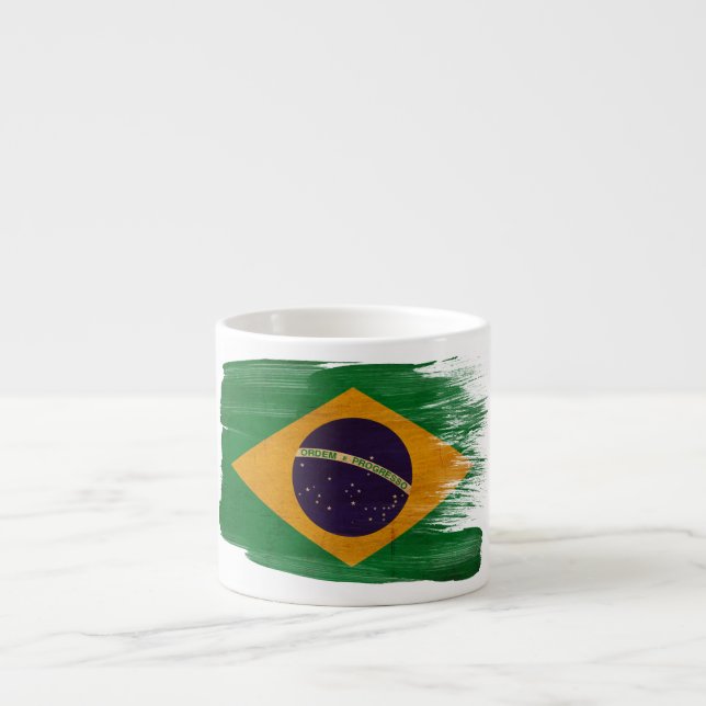 Xícara De Espresso Bandeira de Brasil (Frente)