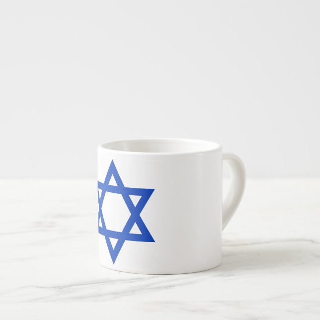 Xícara De Espresso Bandeira de Israel (Frente Esquerda)