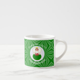 Xícara De Espresso Bandeira de Natal do Anjo Galês